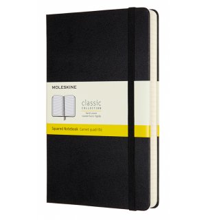 Записная книжка Moleskine Classic Expended (в клетку), Large, черная