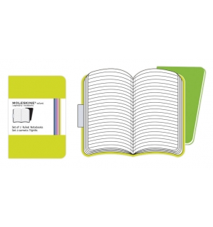 Записная книжка Moleskine Volant (в линейку, 2 шт.), XSmall, зеленая