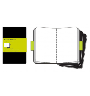 Записная книжка Moleskine Cahier (нелинованная, 3 шт.), Large, черная