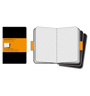 Записная книжка Moleskine Cahier (в линейку, 3 шт.), XLarge, черная