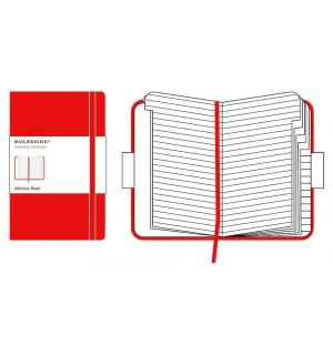 Записная книжка Moleskine Classic (с алфавитом), Pocket, красная