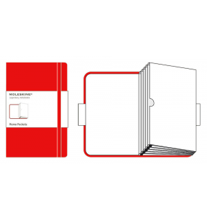 Записная книжка Moleskine Classic (с кармашками), Large, красная
