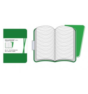 Записная книжка Moleskine Volant (в линейку, 2 шт.), Pocket, изумрудная