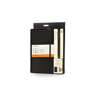 Набор Moleskine Classic (записная книжка и ручка-роллер), Large, черный