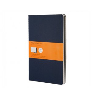 Записная книжка Moleskine Cahier (в линейку, 3 шт.), Large, синяя