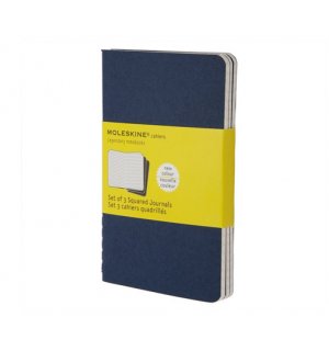 Записная книжка Moleskine Cahier (в клетку, 3 шт.), Large, синяя