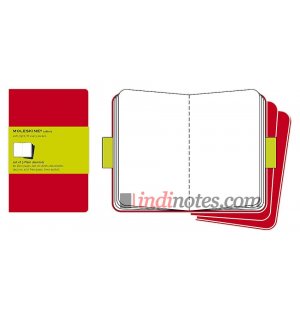 Записная книжка Moleskine Cahier (нелинованная, 3 шт.), Large, красная