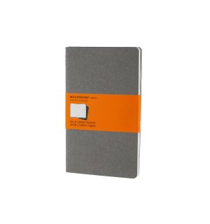 Записная книжка Moleskine Cahier (в линейку, 3 шт.), Large, серая