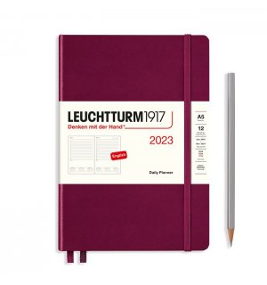Leuchtturm1917 Ежедневник на 2023 год, Port Red (винный) день на странице Medium