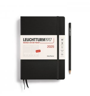 Leuchtturm1917 Ежедневник на 2025 год, Black (черный) день на странице Medium