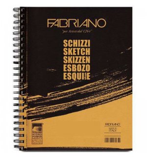 Fabriano Schizzi - блокнот для графики и каллиграфии A4 спираль по длинной стороне