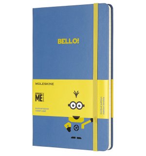 Записная книжка Moleskine Minions (в линейку), Large, голубая