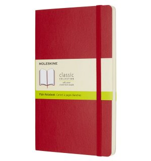 Записная книжка Moleskine Classic Soft (нелинованная), Large, красная