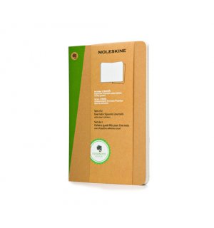 Записная книжка Moleskine Evernote Cahier (в клетку), Large, бежевая (2шт.)