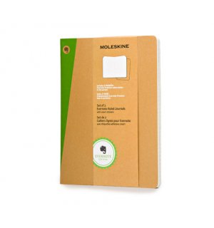 Записная книжка Moleskine Evernote Cahier (в линейку), XLarge, бежевая (2шт.)