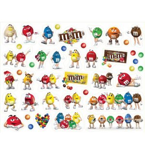 M&M's. Лист виниловых наклеек А4