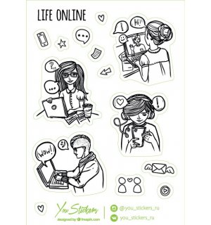 Life Online. Лист виниловых наклеек А6