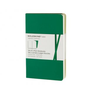 Записная книжка Moleskine Volant (нелинованная, 2 шт.), XSmall, зеленая