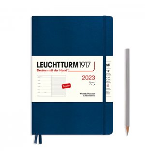 Leuchtturm1917 Еженедельник-блокнот на 2023 год, Soft Cover, неделя на странице, Navy (темно-синий) А5 Medium