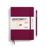 Leuchtturm1917 Еженедельник-блокнот на 2025 год, неделя на странице,  Port Red (винный) А5 Medium