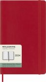Moleskine Еженедельник Classic Soft Weekly (2024), Large, красный