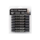 Winsor & Newton Brushmarker Набор маркеров 12 оттенки серого (x12) 