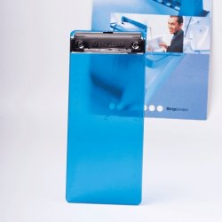 BRAUBERG Доска-планшет "Espresso" с прижимом (для счетов, заказов), 10х22,8 см, пластик, 2 мм, синяя