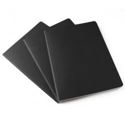 Записная книжка Moleskine Cahier (нелинованная, 3 шт.), Large, черная