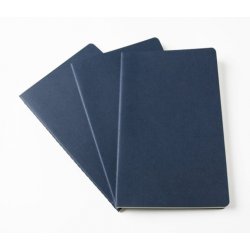 Записная книжка Moleskine Cahier (нелинованная, 3 шт.), Large, синяя