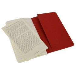 Записная книжка Moleskine Cahier (в линейку, 3 шт.), Pocket, красная
