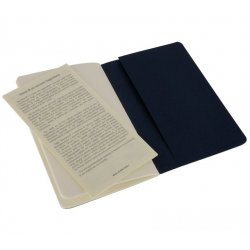 Записная книжка Moleskine Cahier (нелинованная, 3 шт.), Pocket, синяя