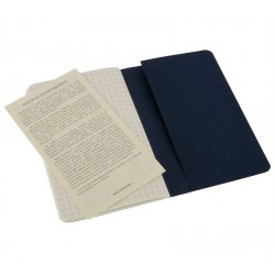 Записная книжка Moleskine Cahier (в клетку, 3 шт.), Pocket, синяя