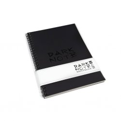 Dark Note Black Тетрадь-скетчбук на спирали (c серыми листами) A6