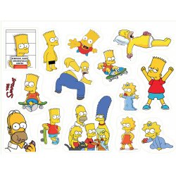 Симпсоны (The Simpsons). Лист виниловых наклеек А4